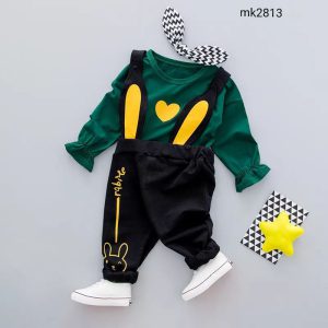 ست بلوز و شلوار پیشبند دار خرگوشی NH178