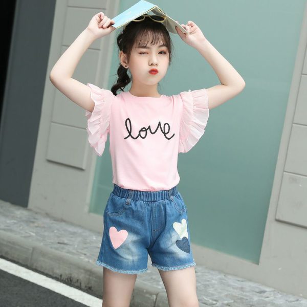 ست تیشرت و شلوارک love - Image 3