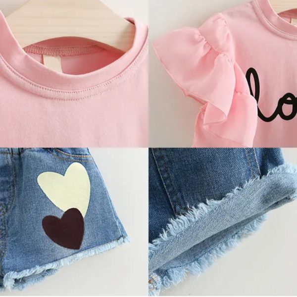 ست تیشرت و شلوارک love - Image 2