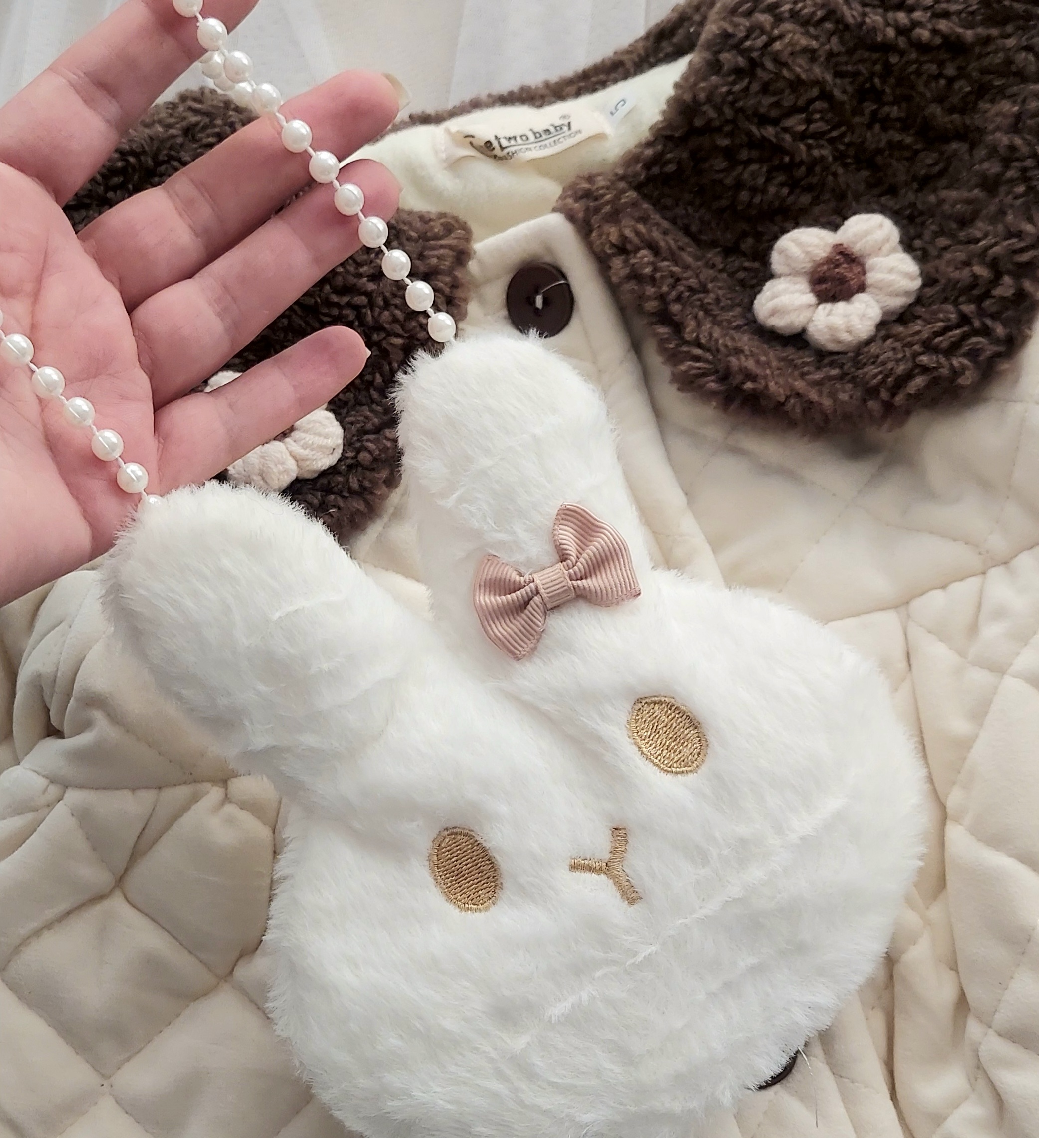 ست پالتو لاکچری با کیف دکوری خرگوشی - Image 2