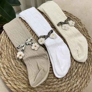 جوراب شلواری پاپیون گلدار