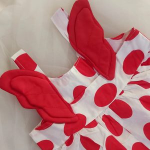 ست سارافون و کلاه دخترانه سایز ۹ ماه تا ۳ سال
